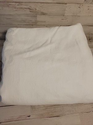 Pottery Barn Belgian Flax Linen Duvet Cover, King/Cal King, White -image