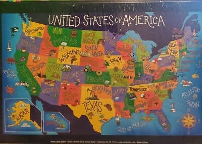 United States of America State Shaped 55 Piece Puzzle 30x 18 in by Design Studio-image