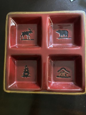 Home Studio Woodland Collection 4 Compartment Serving Platter 12 in Square-image