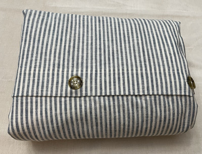 Pottery Barn Wheaton Striped Linen Cotton Duvet Cover King/Cal. King Chambray-image