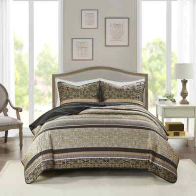 Madison Park Paige Reversible 3-Pc. Coverlet Set Size California King New-image
