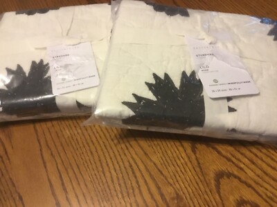 Pottery Barn Lilo Handcrafted Cotton Shams Standard Charcoal White NWT s/2-image