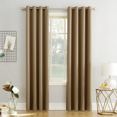 Soho Blackout Curtains: taupe beige, energy-saving, noise-reducing.-image