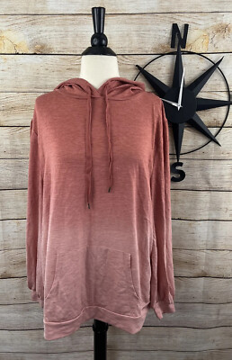 Scoop Women’s French Terry Dip Dye Long Sleeve Hoodie Size XL-image