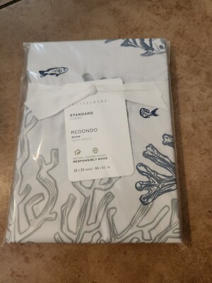 NEW Pottery Barn Redondo Under the Sea STANDARD pillow sham Coastal life fish-image