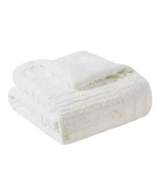 Madison Park Arctic Checkerboard Plush Faux-Fur Throw, 50