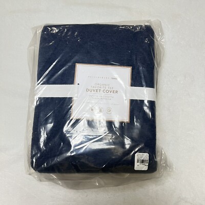 Pottery Barn Teen Favorite Tee Duvet Full Queen Heathered Blue NEW-image