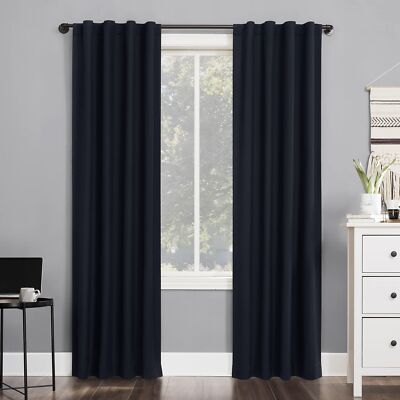 Sun Zero Cyrus Thermal Total Blackout Back Tab Curtain Panel-image
