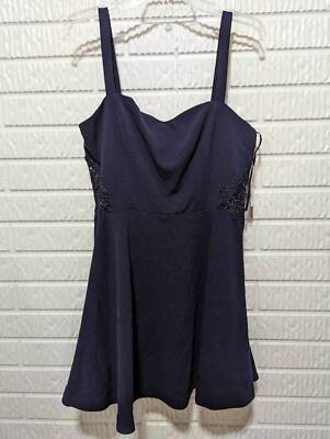 NWT City Studio Women's Navy Blue Sleeveless Party Mini Dress Size Jr. 13 -image