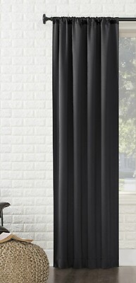 Sun Zero Avery 100% Blackout Rod Pocket Single Curtain Panel, 40