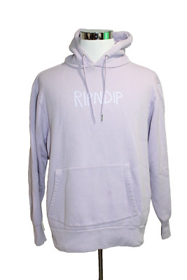 Mens Rip N Dip Spelled out Logo Pullover Hoodie Sweatshirt Streetwear Purple L-image