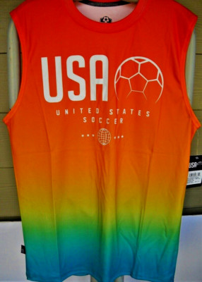 USA SOCCER SLEEVELESS JERSEY-CUT SHIRT IN DIP-DYED OMBRE STYLE (ADULT LARGE)-image