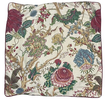 POTTERY BARN Euro Sham Wells PALAMPORE Cotton Linen Blend Bohemian Floral-image