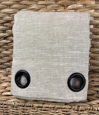 Pottery Barn Emery Linen Grommet BLACKOUT Curtain Panel Color:Oatmeal 50x108 NEW-image