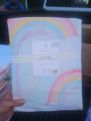 Pottery barn rainbow skies organic Full/Queen size duvet cover-image