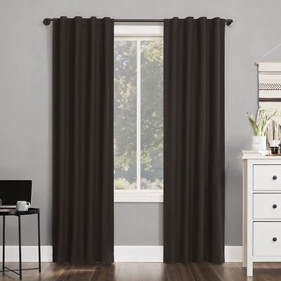 Sun Zero Cyrus Thermal Total Blackout Back Tab Curtain Panel-image