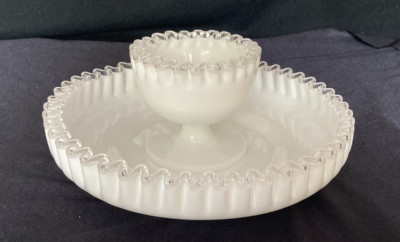 Fenton Silver Crest Large Chip N Dip Bowl-image