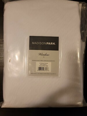 Madison Park Ceres Voile Sheer Window Curtain, 2-Panel Pack, 50x95, White New-image