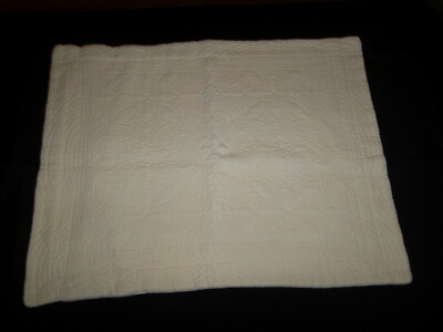 Pottery Barn Standard Pillow Sham Quilted Ivory Floral 100% Organic Cotton-image