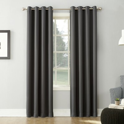 Sun Zero Lichtenburg NY Blackout Grommet Curtain Panel Grey 54
