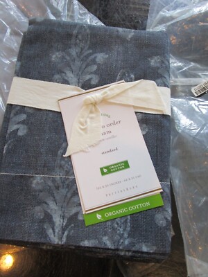 Pottery Barn Linnea Print Sham Blue Multi Standard Sham New -image