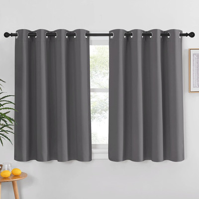 Blackout Curtain Panel for Bedroom - Window Treatment Thermal Insulated Solid Gr-image