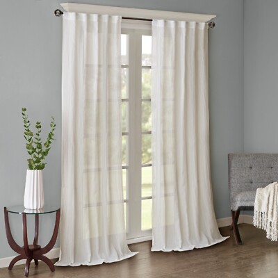 Madison Park Harper Solid Crushed Curtain Panel Pair 42 x 95 42x63 42x95 42x84-image