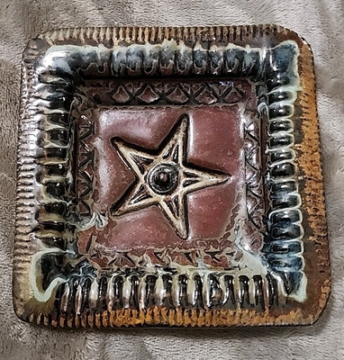 AWA Studio Pottery Trinket Dish Signed Terrie Robinson Handmade Argyle Texas-image