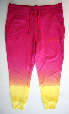 Lauren Ralph Lauren Women Petite Sz L Multi Dip-Dyed French Terry Sweatpants$125-image