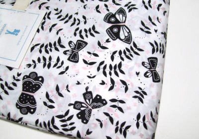 Pottery Barn Kids Black Pink Vivienne Butterfly Full Queen Duvet Cover New-image