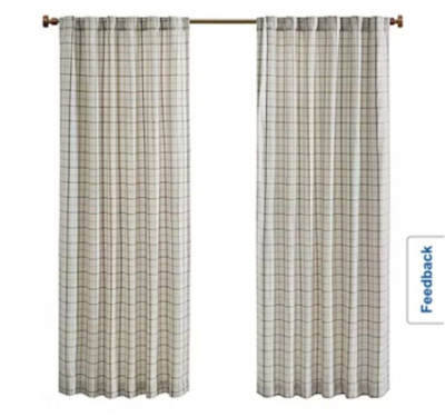Madison Park Salford Light-Filtering Rod Pocket Single Curtain Panel Neutral-image