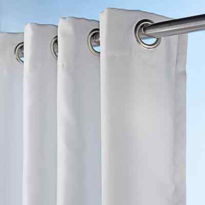 Sun Zero Grommet Indoor/Outdoor Dermot White Single Panel Curtain New 54