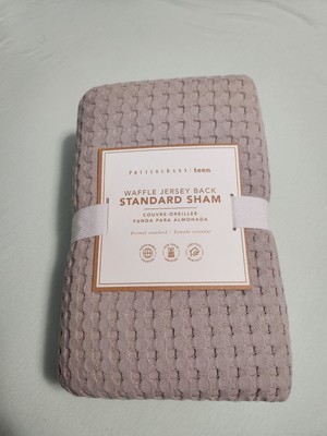 Pottery Barn Teen Waffle Jersey Back Standard Sham Mushroom Color NWT-image