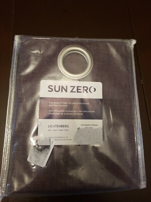 Sun Zero Lichtenberg Grommet Curtain 50 in x 63 in Panel GREY -image