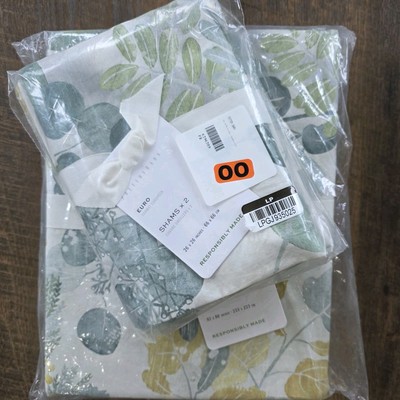 Pottery Barn Full Queen Botanical Garden Duvet Cover & 2 Shams New-image