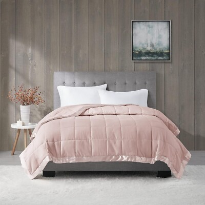 Madison Park Windom Down Alternative Blanket Premium 3M Scotchgard Blush Twin-image