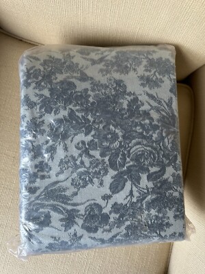 Pottery Barn SORREL TOILE JACQUARD Duvet Cover Full Queen Dark Blue NWOT-image