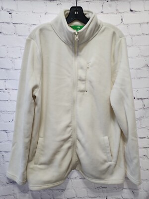 Dip Women's White Long Sleeves Fleece Jacket Size XL Like A New!-image