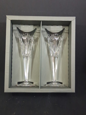 Waterford Crystal 2000 Millennium Collection Love Toasting Flute Pair German Vtg-image