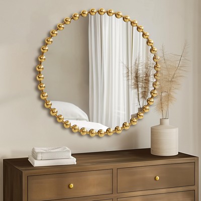 Wall Décor Marlowe Metal Spherical Frame Round Mirror for Living Room - Home ...-image