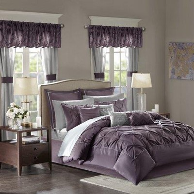 Madison Park Essentials Queen 24 Pc Purple Comforter Set-image