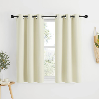 NICETOWN Blackout Beige Curtains and Drapes - Window Treatment Thermal Insulated-image