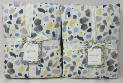 Pottery Barn Rebecca Atwood Paint Daubs KING Shams (Set of 2) ~ Multi-image