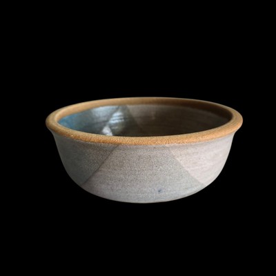 Studio Art Pottery Dog Bowl Large Water Food Dish Signed Dipped Glazed-image