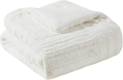 Madison Park Arctic Ultra Plush Down Alternative Throw | 50x60 | Ivory-image