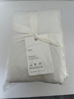 POTTERY BARN White Dream Brushed Organic Cotton King Sham NWT 36