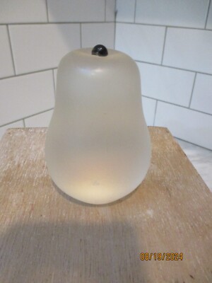 Zellique Studios Frosted Semi-Iridescent  PEAR Paperweight Joe Morel Benecia CA-image