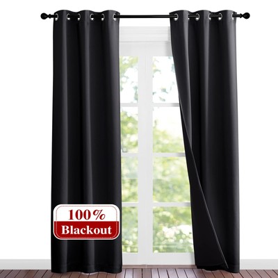 High-End Thermal Kitchen Curtains, Full Blackout Curtains 84 Inches Long for ...-image