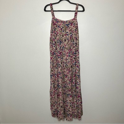 NWT SOKIE COLLECTIVE The Dip Low Maxi Dress Light Pink Floral Large-image