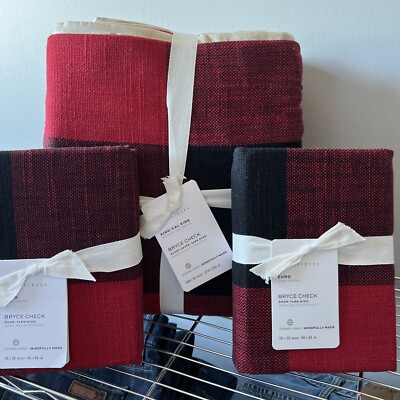 Pottery Barn Bryce Buffalo Check KING / CAL KING Duvet & 2 STANDARD Shams $299-image